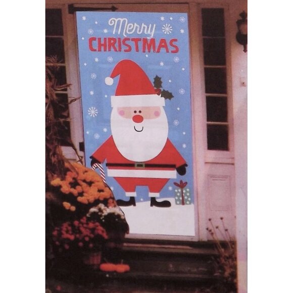 Christmas Door Covers Wall Murals Sant Photo Scene Setter 30" x 60" 1p - Picture 1 of 1